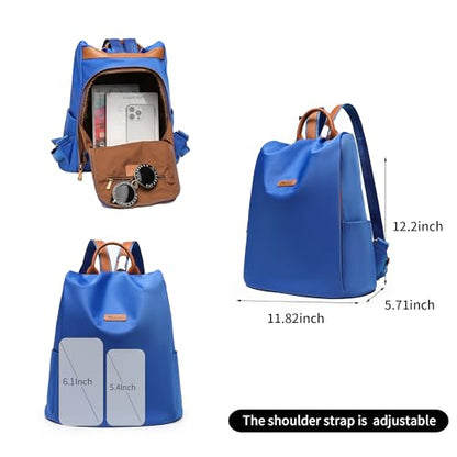 Women's Backpack Purse Nylon Anti-theft Casual Water Resistant Lightweight Small Shoulder Bags 2026 for Travle Cute Fashion Camping Bag for Work Daily Going Out Dackpack Ladies Royal Blue - color: Royal Blue