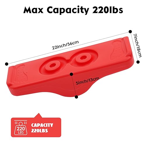 Kids Rocking Seesaw Balance Board with 5 Wooden Balls Sensory Training Rocking Board Balance Training Equipment Children Indoor Outdoor Activity Toy - color: Red