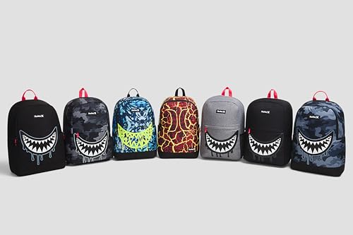 Hurley Unisex-Kids Graphic Backpack, Dark Grey Camo/Black, One Size - color: Dark Grey Camo/Black