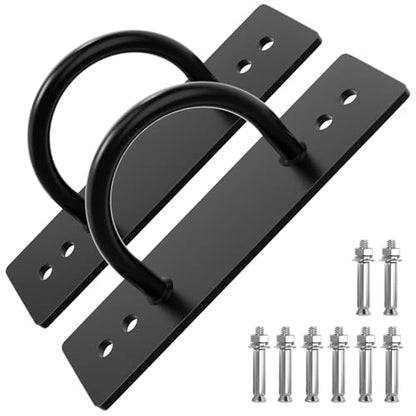 Battle Rope Anchor, Wall Ceiling Mount Bracket for Suspension Strap, Body Weight Strength Training Systems, Heavy Duty Hammock Hanging Kit for Battle Rope, Yoga and Gymnastic Rings,Boxing Equipment - size: 2 PACK