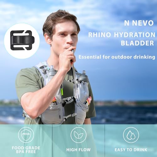N NEVO RHINO Hydration Bladder 2L-3L,Water Reservoir for Hiking Backpack Leak Proof Water Storage Bladder,BPA-Free Water Pouch Hydration Pack for Camping Cycling Running - color: 2L-with clean kit