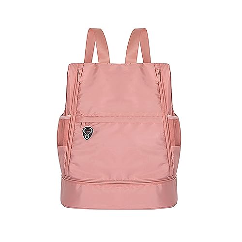 fulion Lightweight Travel Backpack, Dry and Wet Separation Bag, Independent Shoes Dirty Clothes Storage Location, Suitable for Travel Fitness Hiking Backpack (pink) - color: Pink