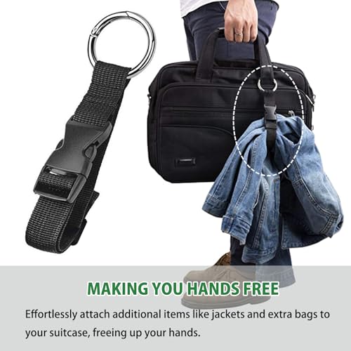 3 Pcs Jacket Holder Luggage Strap Jacket Gripper Add a Bag Luggage Strap Handbag Clip Use to Carry Make Your Hands Free - Black - color: Black 24cm