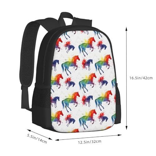 Slim Anti Theft Laptop Backpack Horse Art Design, Large Volume Travel Daypack Durable Polyester Carry Bag for Office Business Outdoor Trekking - color: Design (903)