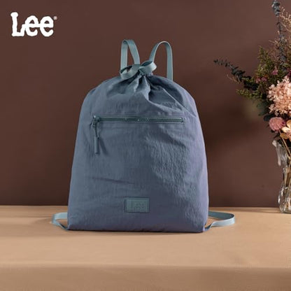 Montana West Lee Drawstring Backpack Bag Lightweight Small Gym Swim Beach Bag Water Resistant Sports Sackpack for Men Women, LEE48-002JN - color: Jean