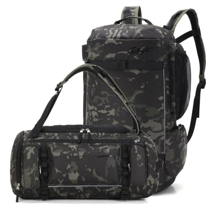 BE SMART 50L Extra Large Gym Backpack for Men, Big Gym Bag with Shoes Compartment, Waterproof Heavy Duty Duffel Bags (Camo Green 2, Large-40L) - color: Camo Green 2, size: Large-40L