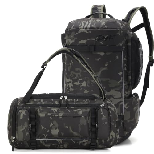 BE SMART 50L Extra Large Gym Backpack for Men, Big Gym Bag with Shoes Compartment, Waterproof Heavy Duty Duffel Bags (Camo Green 2, Large-40L) - color: Camo Green 2, size: Large-40L