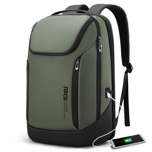FUTURE AESTHETIC Business Smart Backpack Waterproof fit 15.6 Inch Laptop Backpack with USB Charging Port,Travel Durable Backpack - color: Green