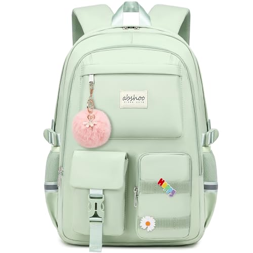 abshoo Big Student Laptop Backpack For College Women Middle High School Teen Girls Bookbag Travel Daypack (Olive Green) - color: Olive Green
