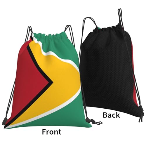 Guyana Flag Drawstring Bag Sport Gym Backpack Beach Travel Sack Draw String Yoga Bag For Men Women - color: Guyana Flag
