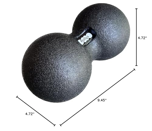 Rollga Peanut - The Better Peanut Ball Roller for Deep Tissue Massage, Mobility, Physical Therapy, Double Lacrosse Ball Massage, Back Pain, Myofascial Release, Muscle Knots, Suboccipital, & Acupoint - size: Large - 12x24cm