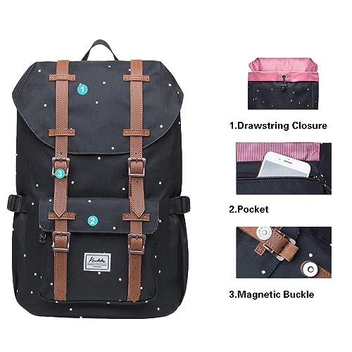 KAUKKO Laptop Outdoor Backpack Traveling Daypack Hiking Rucksack Large Capacity Bag Fits 15.6"(5-7-Blackpoint-NEW) - color: 5-7-blackpoint-new