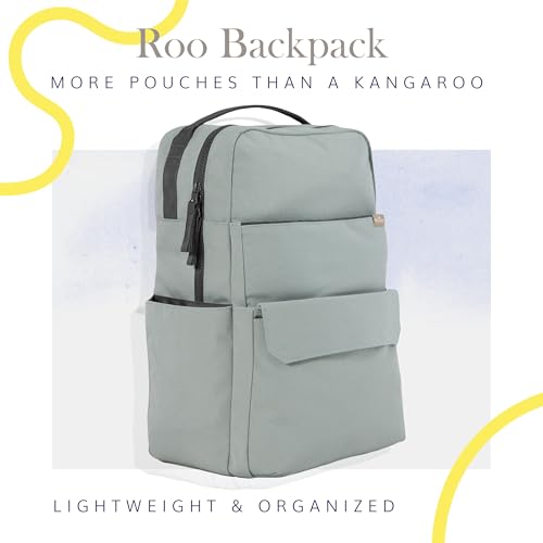RED ROVR Roo Lightweight 1 LB Diaper Bag Backpack | 11 organizational pockets| Durable & Water-Resistant (Sage) - color: Sage