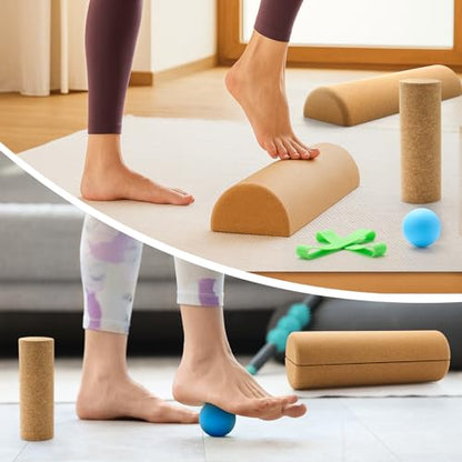 Soulchen Cork Balance Board – Natural Cork Anti‑Slip Balance Trainer for Foot & Ankle Strength, Improve Stability, Mobility & Core Training | Yoga, Pilates, Physical Therapy, Rehab Exercise Board