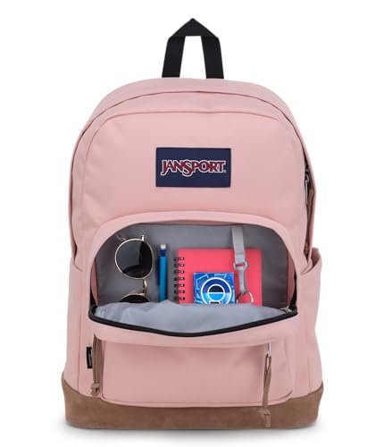 JanSport Right Pack Backpack - Durable Daypack with Padded 15" Laptop Sleeve, Spacious Main Compartment & Integrated Water Bottle Pocket - Misty Rose - color: Misty Rose