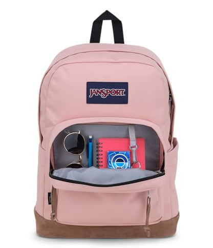 JanSport Right Pack Backpack - Durable Daypack with Padded 15" Laptop Sleeve, Spacious Main Compartment & Integrated Water Bottle Pocket - Misty Rose - color: Misty Rose