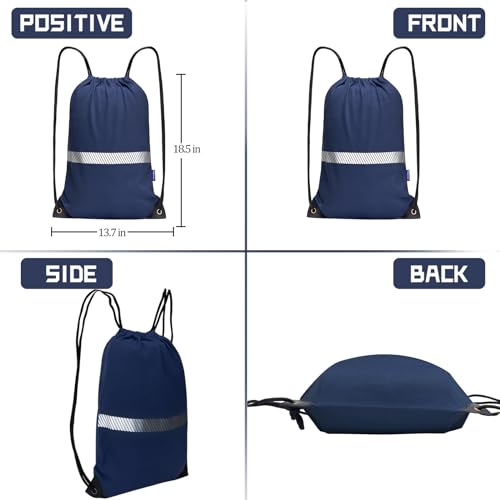 AYKRM Customize Navy Drawstring Backpack Bag work Sackpack logo - color: Navy-logo