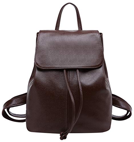 BOYATU Women’s Full-Grain Leather Backpack Purse, Minimal Structured Design, Work Commuter & City Travel, Compact Everyday Essentials, Fashion RFID Pocket Bag (Coffee Brown) - color: Coffee Brown