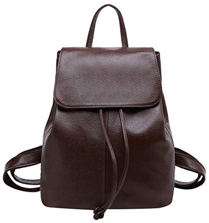 BOYATU Women’s Full-Grain Leather Backpack Purse, Minimal Structured Design, Work Commuter & City Travel, Compact Everyday Essentials, Fashion RFID Pocket Bag (Coffee Brown) - color: Coffee Brown