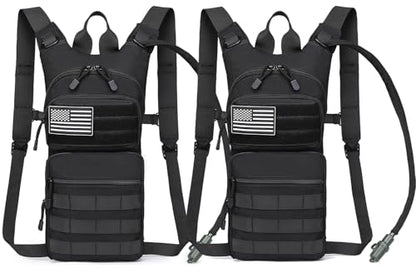 Insulated Water Hydration Pack Bag with 3L TPU Bladder Tactical Molle Hydration Backpack for Hiking Cycling Running - color: Black 2