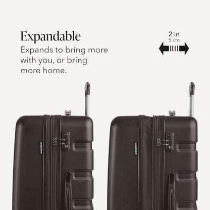 SWISSGEAR Signature Hardside Expandable Checked Large Spinner Luggage, ABS Construction, TSA-Friendly Lock, Chocolate, 27-Inch - color: Chocolate, size: Checked-Large 27-Inch