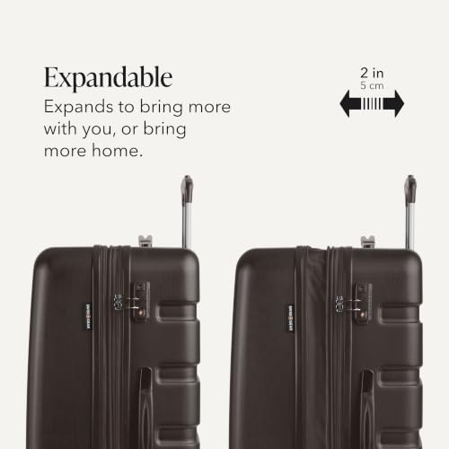 SWISSGEAR Signature Hardside Expandable Checked Large Spinner Luggage, ABS Construction, TSA-Friendly Lock, Chocolate, 27-Inch - color: Chocolate, size: Checked-Large 27-Inch