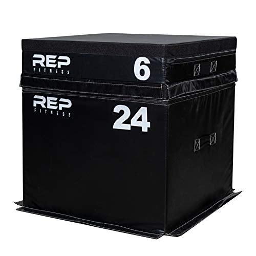 REP Fitness Stackable Soft Foam Plyo Box Set, Adjustable Plyometric Jump Box for Home Gym Workouts, Plyometric Jumping Platform for Exercise, Step Training, HIIT & CrossFit - style: 6" and 24"