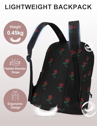 VASCHY Backpack for School, Lightweight Water Resistant Bookbag Casual Daypack for Women/Teen Girls Roses - color: Z-roses