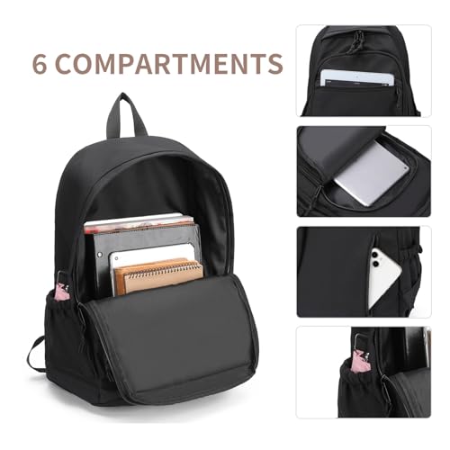 GAEKEAO Classical Basic Travel Backpack for Women Men,Casual Lightweight Bookbag Cute Daypack for College Work Everyday Black - color: B01 Black