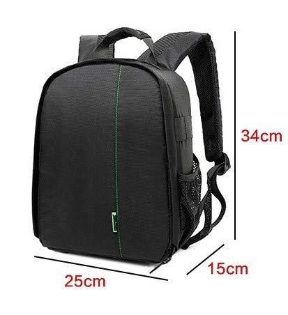 Elonglin Camera Backpack Waterproof Bag Compact Camera Cases for DSLR/SLR and Accessories (Black 1) - color: Green Liner
