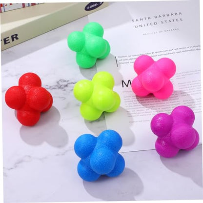 balacoo 6pcs Colorful Reaction Balls Hexagonal Motor Response Training Balls Reflex Training Toys Fitness Equipment Goalkeeper