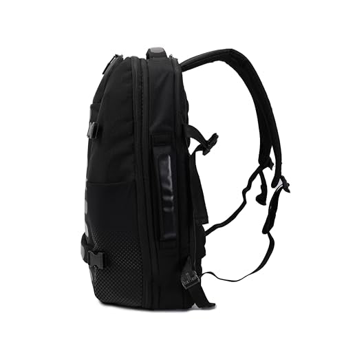 Hedgren TRIP LARGE Travel Backpack – Expandable, Water-Repellent RPET, Carry-On with RFID Protection, Laptop & Clothing Compartments, Rain Cover & Smart Sleeve - 36.2 L (Black) - color: Black