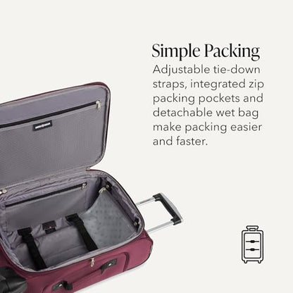 SWISSGEAR Sion Softside Expandable Spinner Luggage Durable Lightweight Travel Suitcase, Merlot, 3-Piece Set (Carry-On/Medium/Large) - color: Merlot, size: 3-Piece Set (Carry-On/Medium/Large)