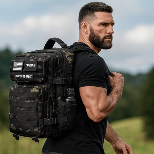 SAHARA - Raider Series Travel Bag & Laptop Backpack for Laptops up to 17.3-inch, Black Camo, (LT00091) - color: Black Camo