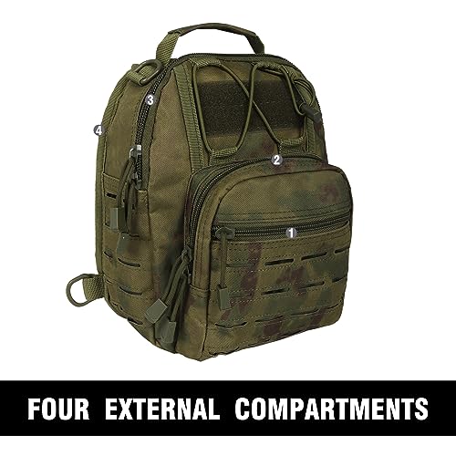 BOMTURN Tactical Backpack-1000D Waterproof Military Backpack/Laser-Cut/CCW Bags Sling Bag Tactical Satchel Shoulder Bag Men - color: Clmc