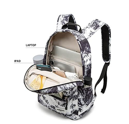 Kinmac Water Resistant Laptop Backpack with USB Charging Port for Laptop Up to 15.6 Inch (Snow Mountain) - color: Snow Mountain