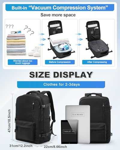 VGCUB Vacuum Backpack Travel with Pump Vacpack System Compression Sealed