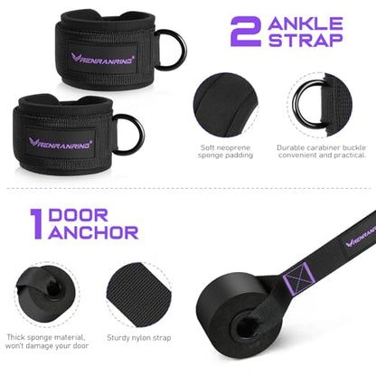 Pilates Bar Kit with Resistance Bands, Multifunctional Pilates Bar for Women & Men with Heavy-Duty Metal Adjustment Buckle, Pilates Home Equipment for Full BodyWorkouts - color: Purple