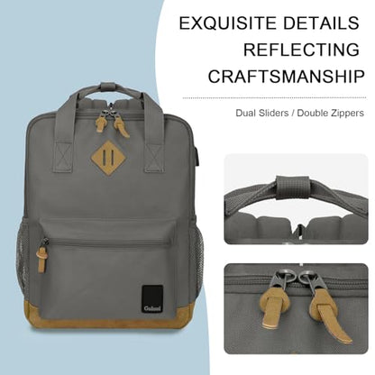 Goloni Small Carry On Travel Backpack with USB Charging Port, Lightweight Water Resistant Mini Carry-on Backpack for Men Women, Compact Personal Everyday Backpack,Grey - color: Grey