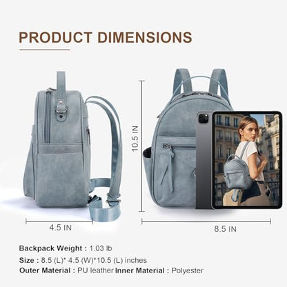KITEVIUN Mini Backpack Purse for Women Fashion Cute Small Travel Backpacks Daypacks Shoulder Handbag - color: 04-blue