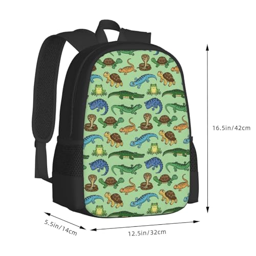 Breathable Outdoor Daypack Snakes Lizard Chameleon Turtle Animal, Durable Anti Theft Travel Backpack Adjustable Strap Shoulder Bag for Hiking Camping City Walking - color: Design (1207)