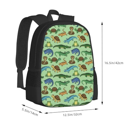 Breathable Outdoor Daypack Snakes Lizard Chameleon Turtle Animal, Durable Anti Theft Travel Backpack Adjustable Strap Shoulder Bag for Hiking Camping City Walking - color: Design (1207)