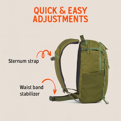 Kelty Asher Backpack, Daypack to Multi-Day Backpacking Capacity, Hiking, Lightweight Travel Pack, Internal Frame (18L Moss) - color: Winter Moss/Dill, size: 18L