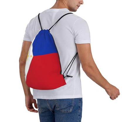 Philippines Flag Drawstring Bag Sport Gym Backpack Beach Travel Sack Draw String Yoga Bag For Men Women - color: Philippines Flag