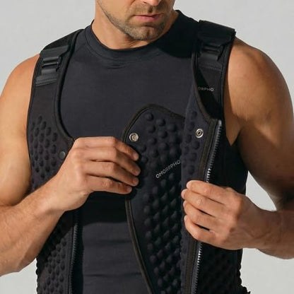 OMORPHO Men’s 20 lb G-Vest Icon Bundle, adjusts from 10 lb to 20 lb in increments with included G-Pack weight panels, low-profile, fully adjustable, comfort fit. Great for walking, hiking, running and training. - color: Black