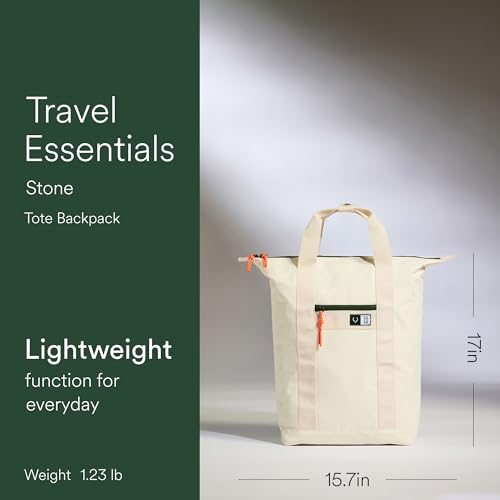 ANTLER - Essential Tote Backpack, Rucksack with Laptop Pocket, Suitcase Sleeve, Durable for Travel, Work, Gym Bag for Men & Women - Cream Stone - color: Stone
