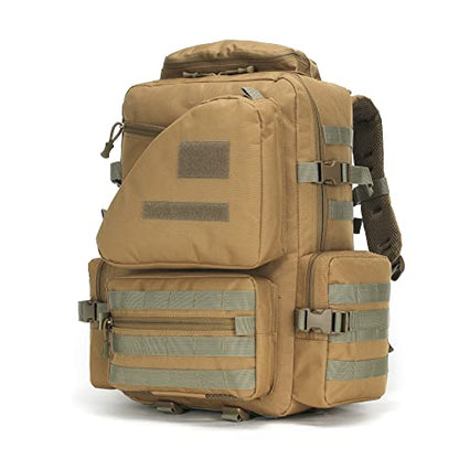 Lovelinks21 Hiking Trekking Rucksack Military Hiking Backpack 3 Day Molle Assault Pack Waterproof EDC Bag for Outdoor - color: Khaki-2