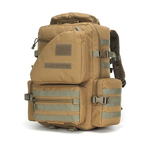 Lovelinks21 Hiking Trekking Rucksack Military Hiking Backpack 3 Day Molle Assault Pack Waterproof EDC Bag for Outdoor - color: Khaki-2