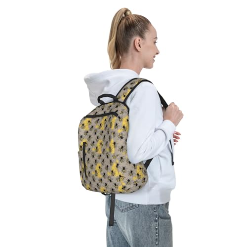 Compact Urban Commute Backpack Bee, Slim Fit Laptop Daypack for Office Business Casual Daily Wear Men Women - color: Picture (1423)