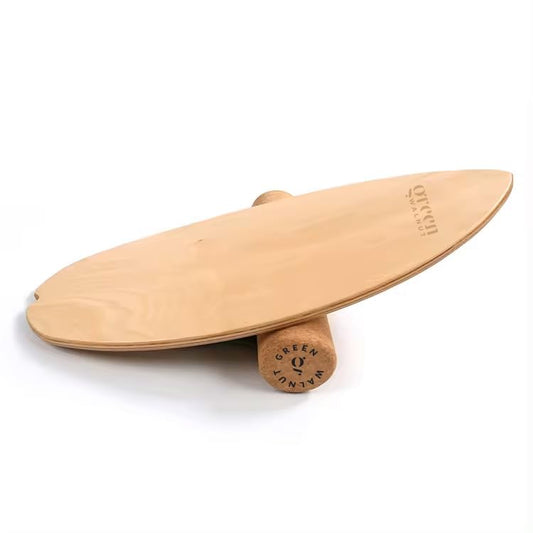 Greenwalnut Wooden Balance Board, Surf Balance Board Trainer with Roller, Wooden Exercise Balancing Stability Trainer - Non Slip Surface, Natural